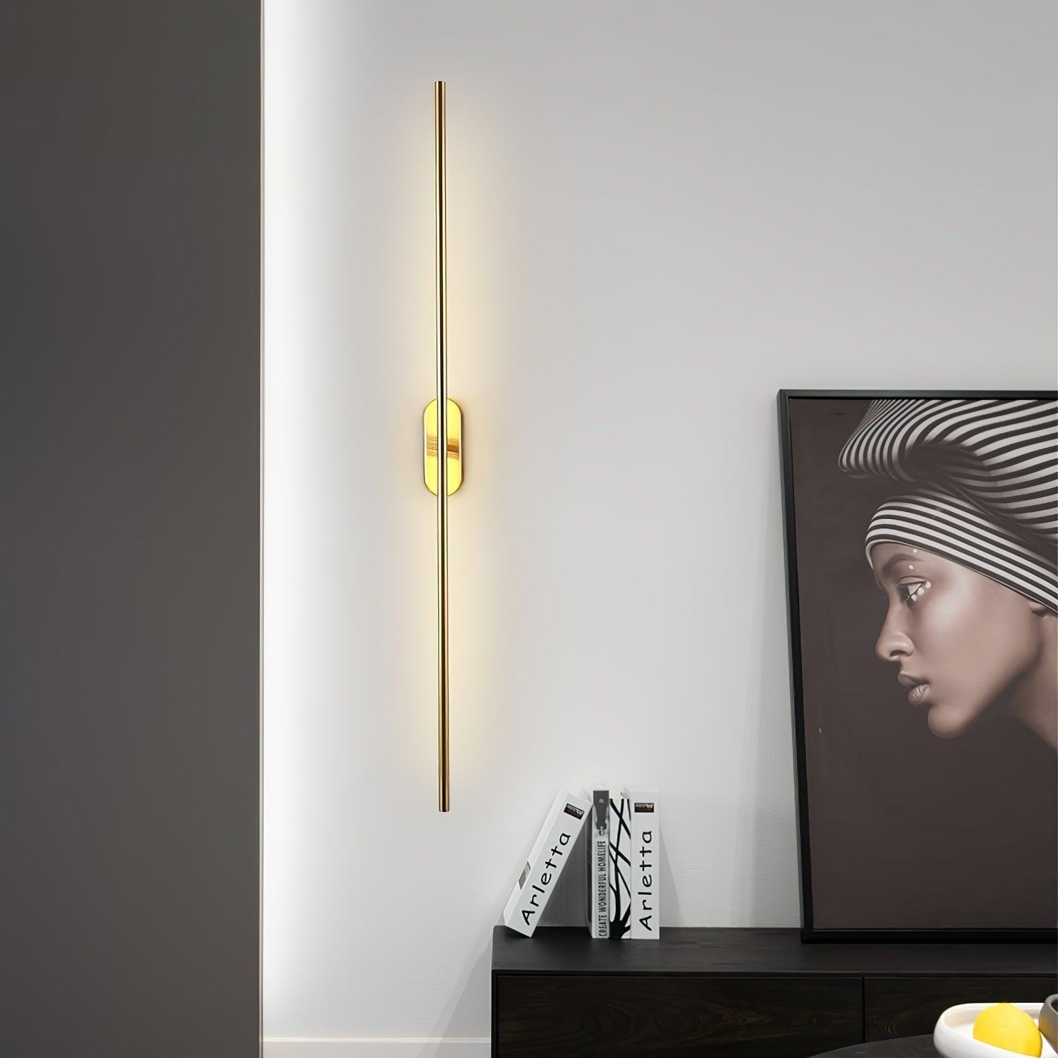 Wall Lamp Minimalist LED Stick Sconce with Integrated Light