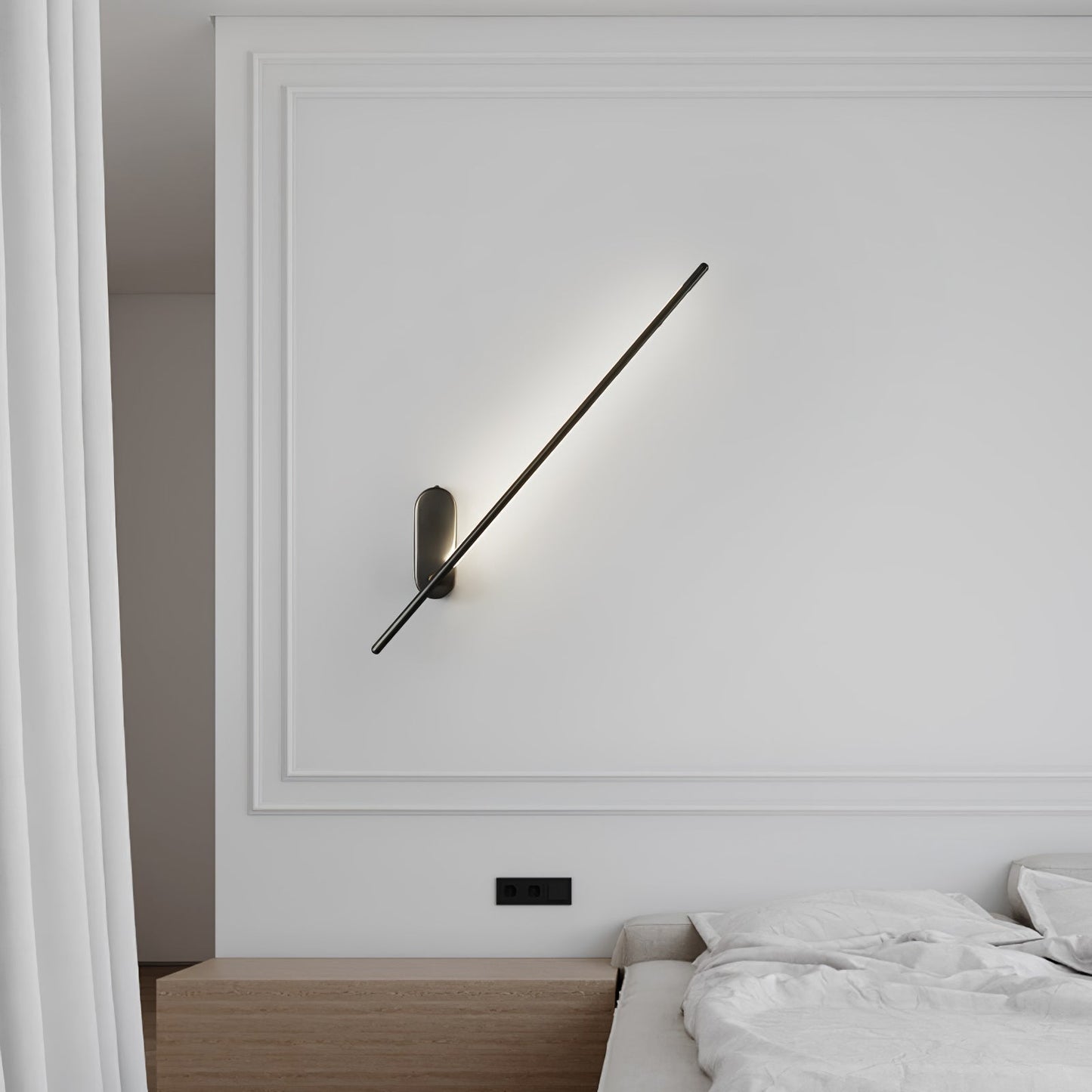 Wall Lamp Minimalist LED Stick Sconce with Integrated Light