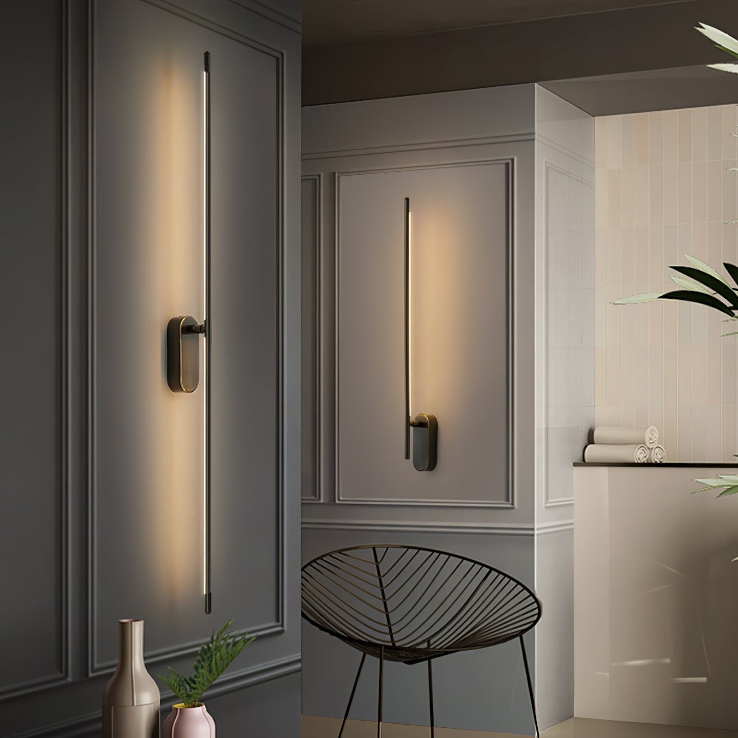 Wall Lamp Minimalist LED Stick Sconce with Integrated Light