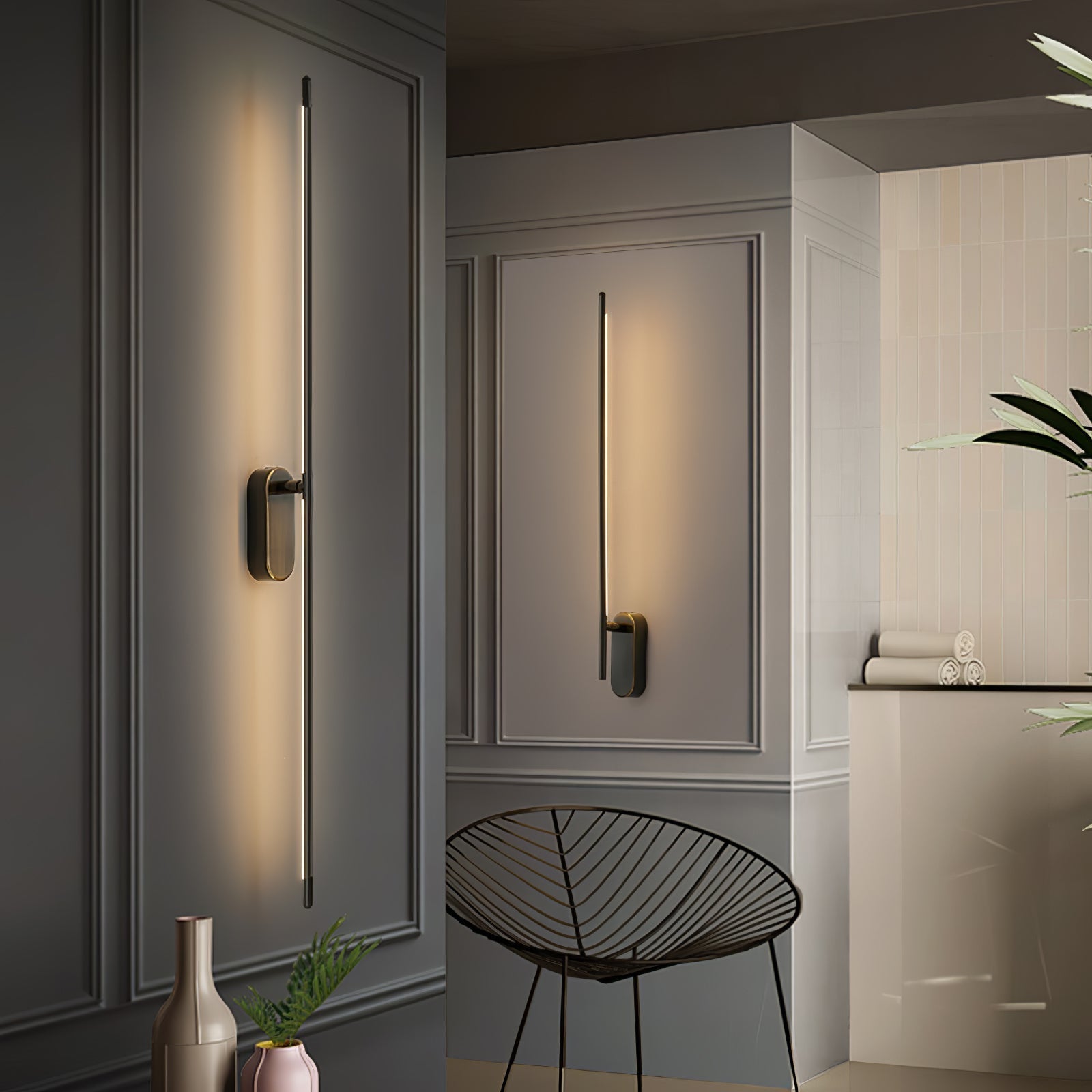 Wall Lamp Minimalist LED Stick Sconce with Integrated Light