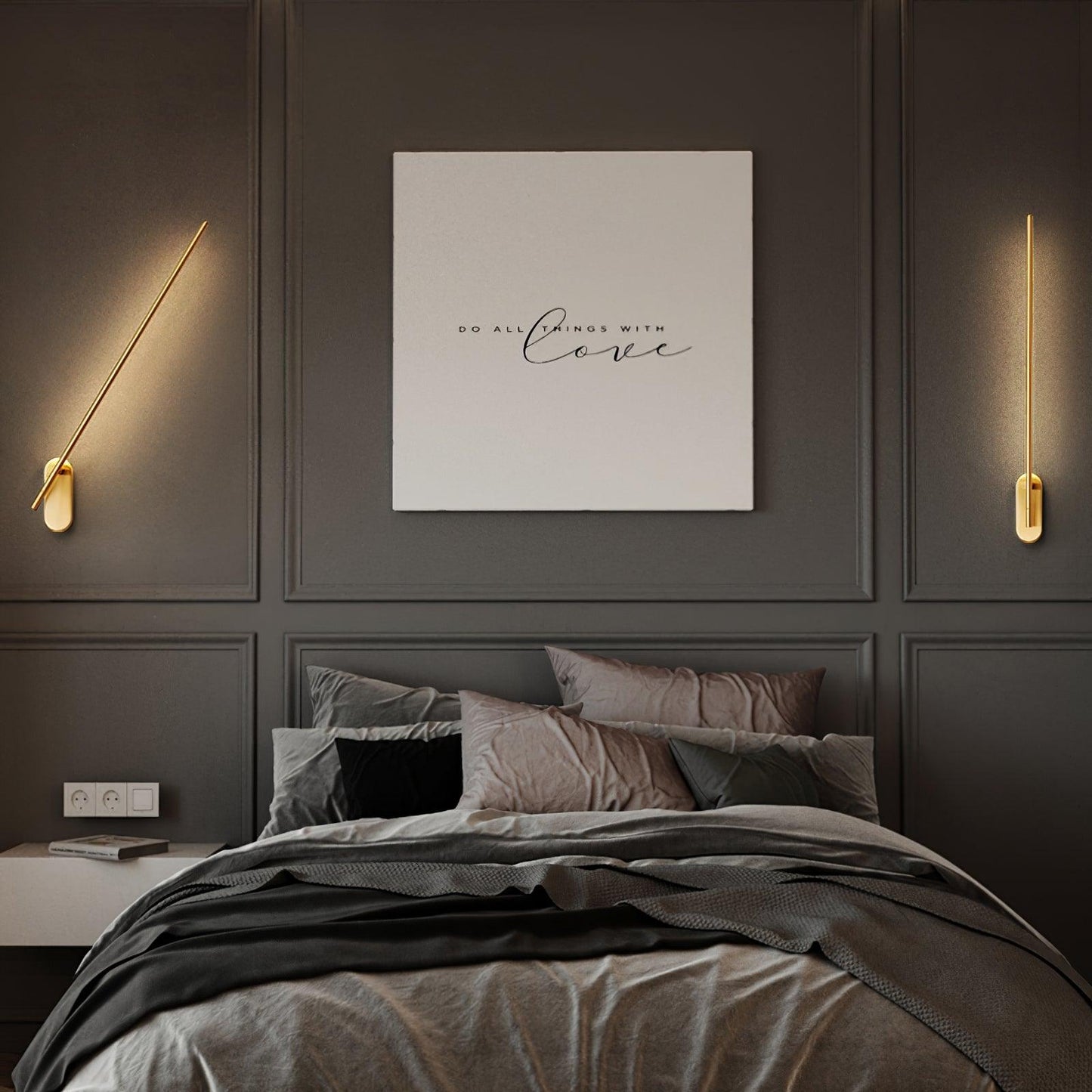 Wall Lamp Minimalist LED Stick Sconce with Integrated Light
