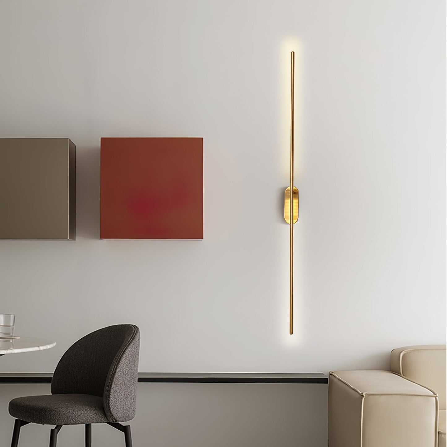 Wall Lamp Minimalist LED Stick Sconce with Integrated Light