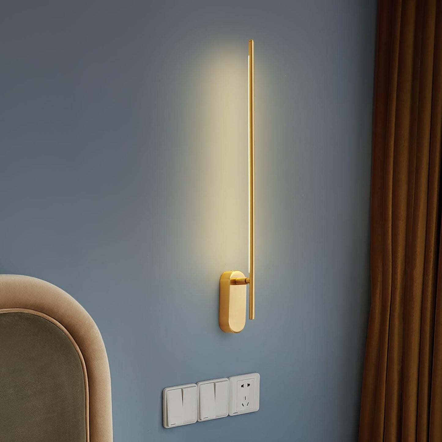Wall Lamp Minimalist LED Stick Sconce with Integrated Light