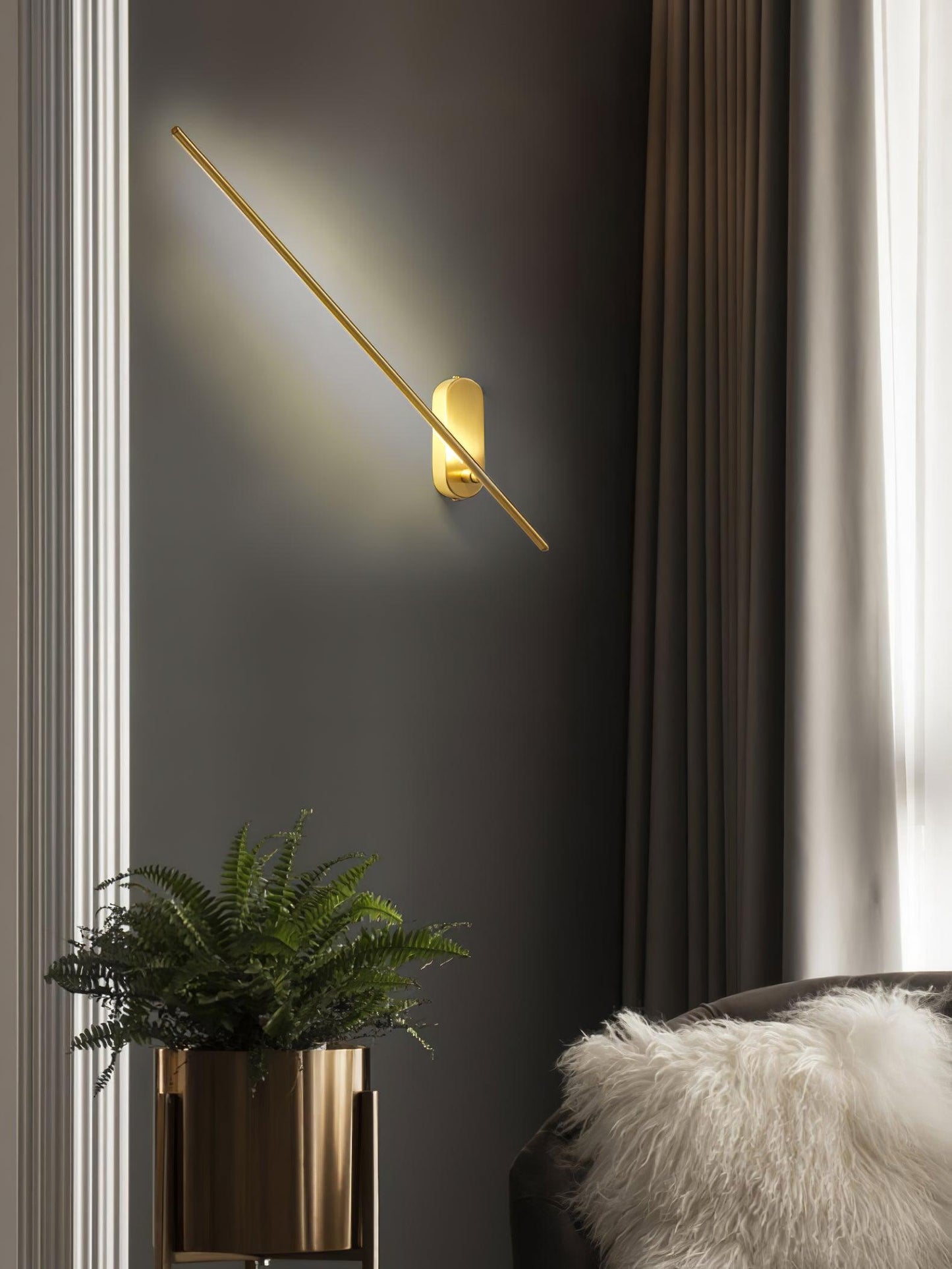 Wall Lamp Minimalist LED Stick Sconce with Integrated Light