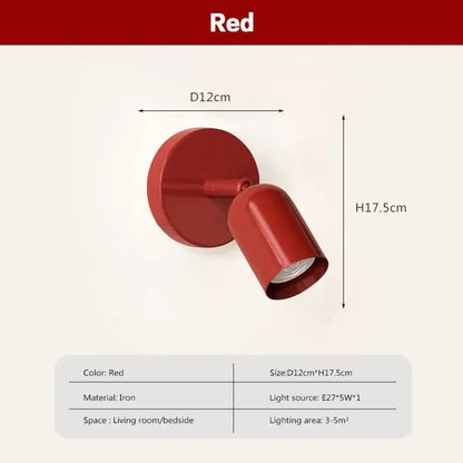 Wall Lamp Minimalist Scandinavian Style with Adjustable Spotlight Head