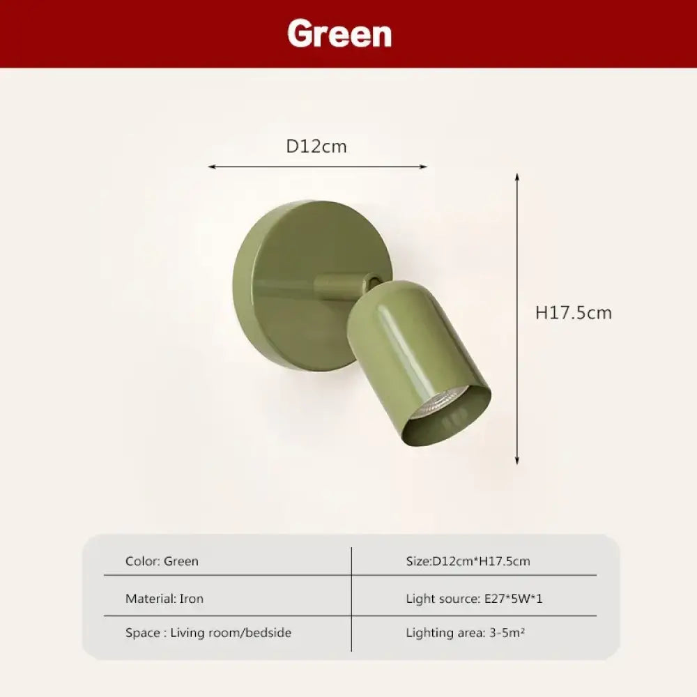 Wall Lamp Minimalist Scandinavian Style with Adjustable Spotlight Head
