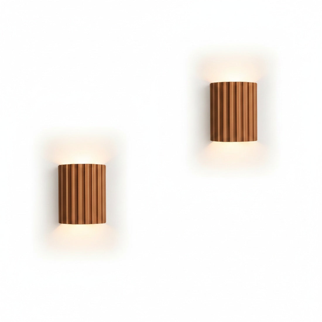 Wall Lamp Minimalist with Fluted Cylinder Shade and Up-Down Light Effect
