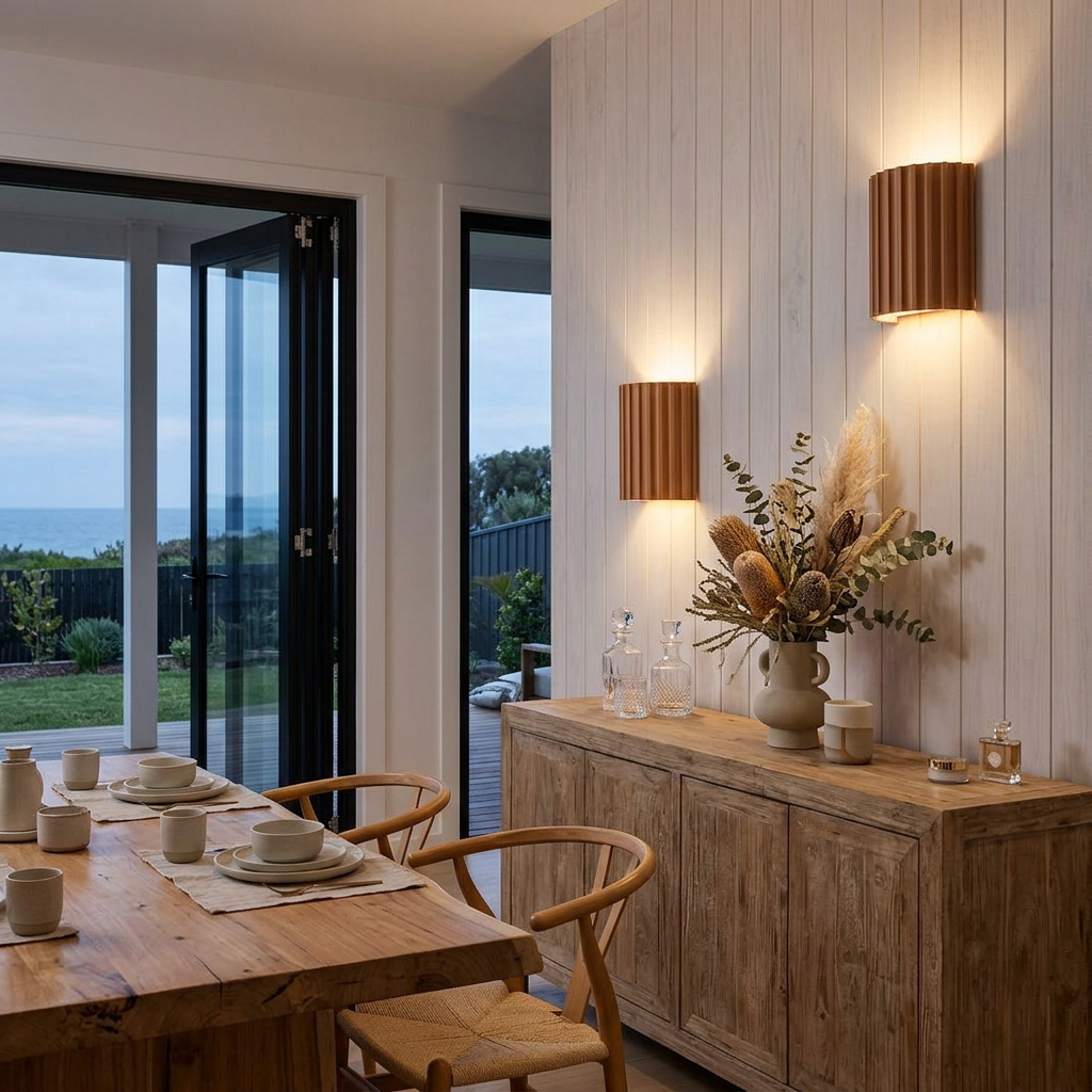 Wall Lamp Minimalist with Fluted Cylinder Shade and Up-Down Light Effect