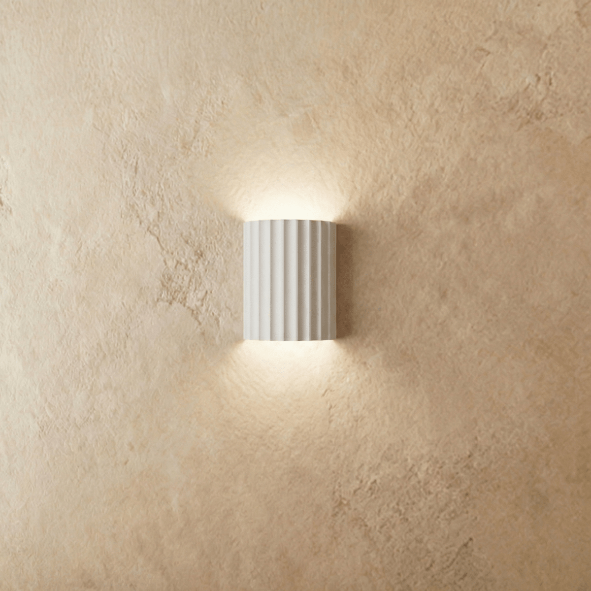 Wall Lamp Minimalist with Fluted Cylinder Shade and Up-Down Light Effect