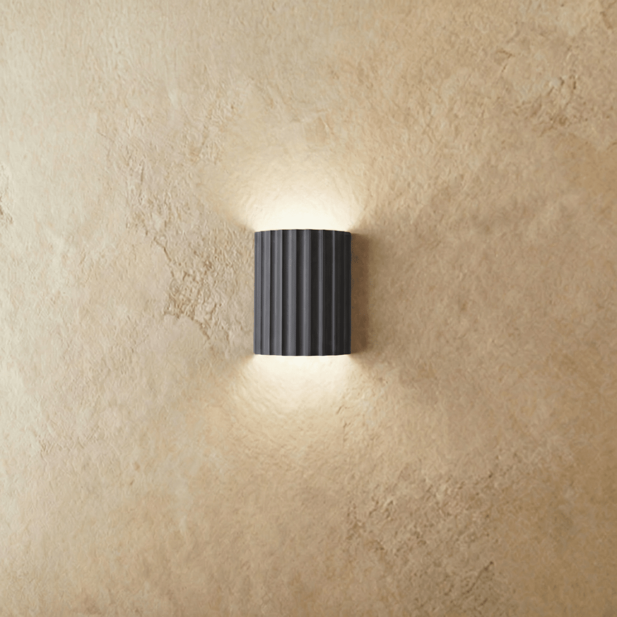 Wall Lamp Minimalist with Fluted Cylinder Shade and Up-Down Light Effect