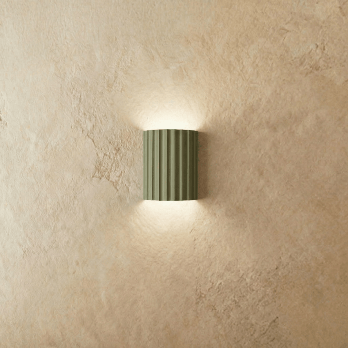 Wall Lamp Minimalist with Fluted Cylinder Shade and Up-Down Light Effect
