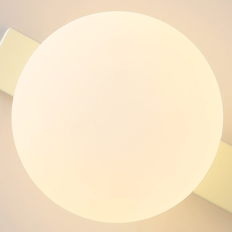 Wall Lamp Minimalist with Globe Glass Shade and Pull Chain Switch