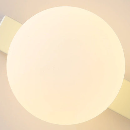 Wall Lamp Minimalist with Globe Glass Shade and Pull Chain Switch