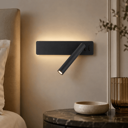 Wall Lamp Minimalist with Rotatable Reading Spotlight and Backlight