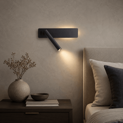 Wall Lamp Minimalist with Rotatable Reading Spotlight and Backlight