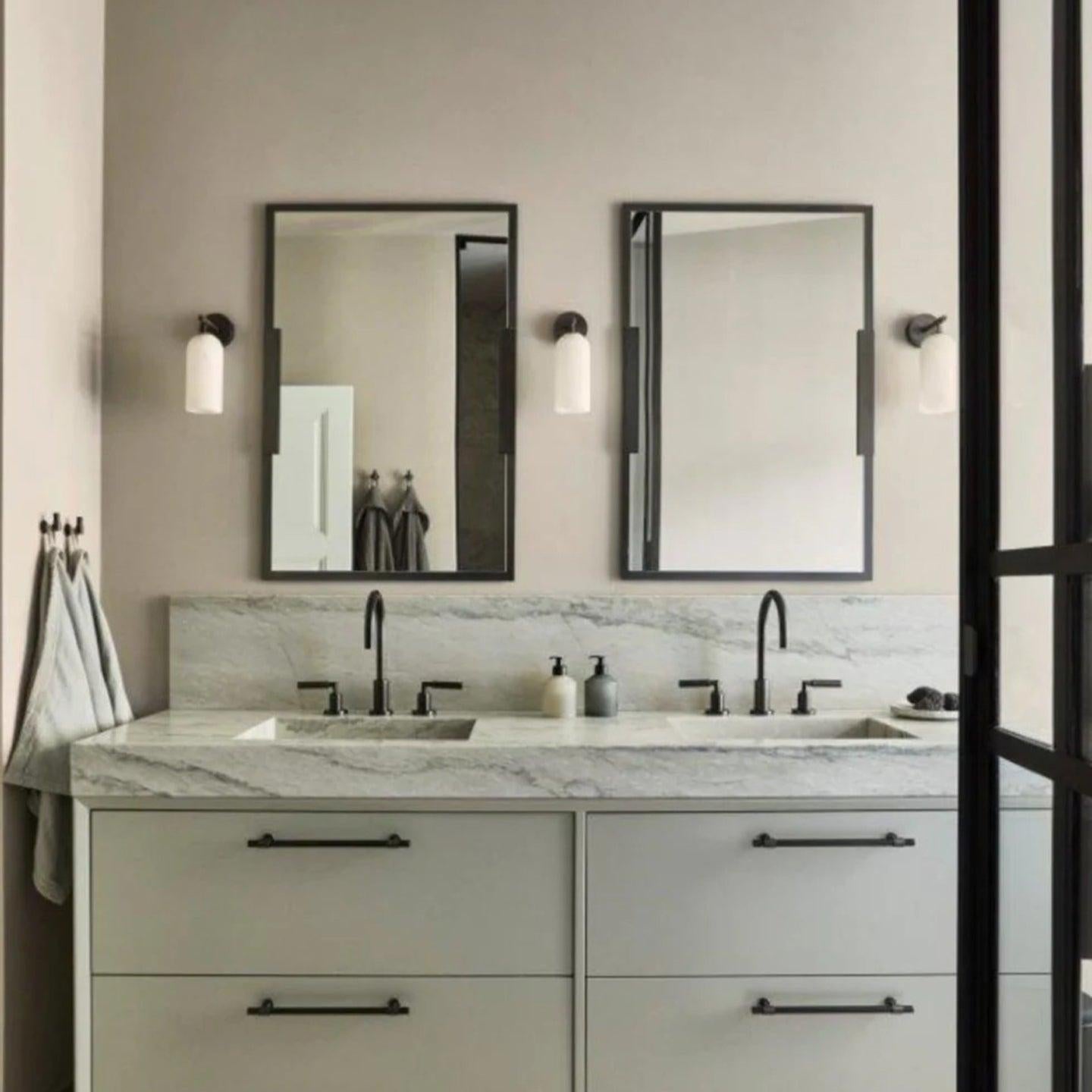 Wall Lamp Modern Alabaster Shade with Brass Arm Hardwired Indoor Sconce