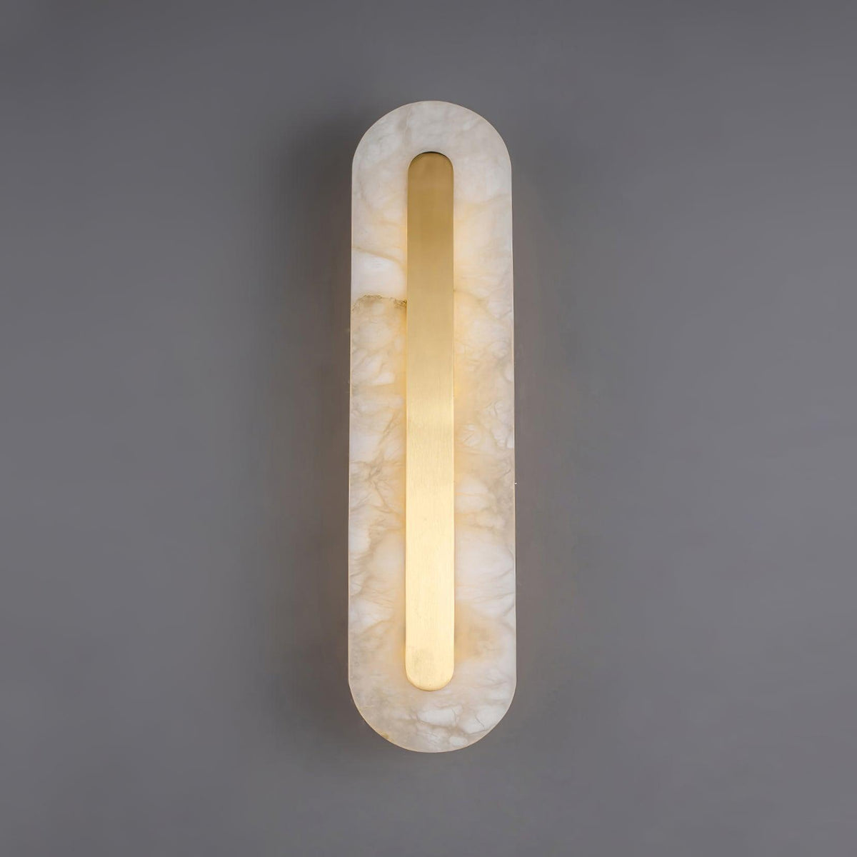 Wall Lamp Modern Alabaster with Integrated LED and Brass Finish