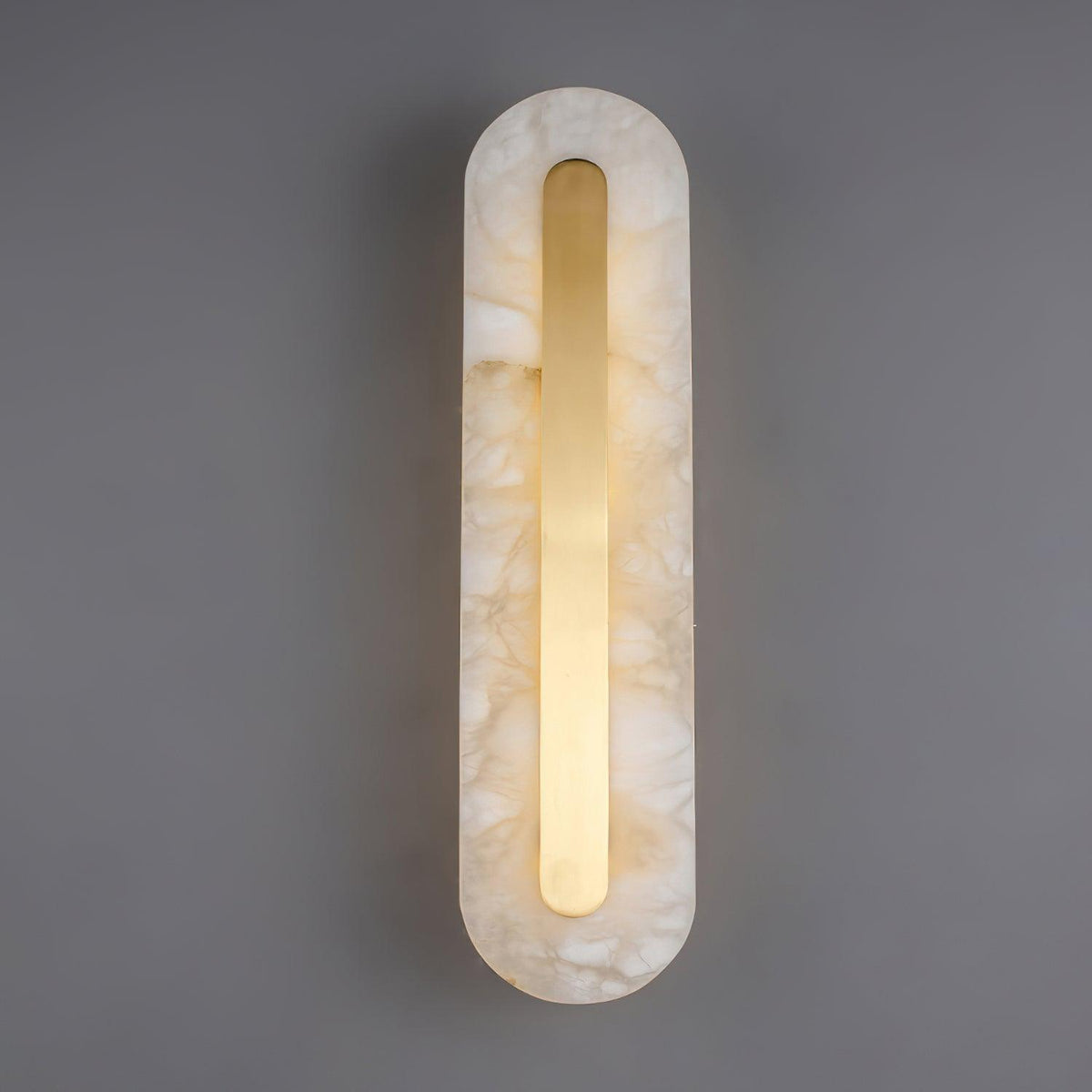 Wall Lamp Modern Alabaster with Integrated LED and Brass Finish