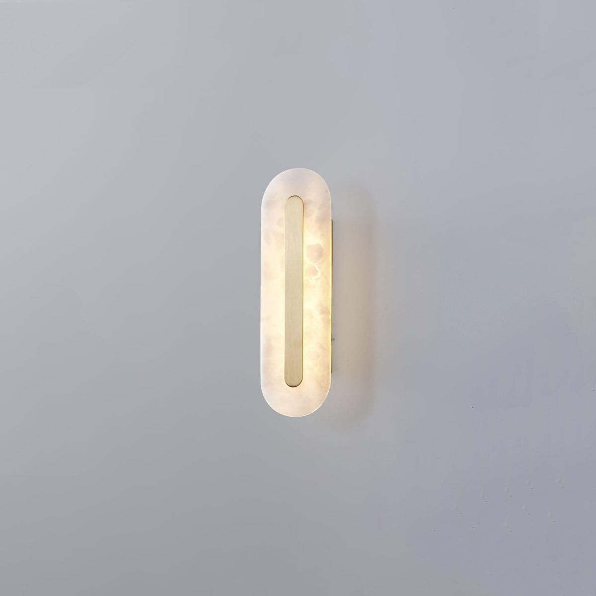 Wall Lamp Modern Alabaster with Integrated LED and Brass Finish