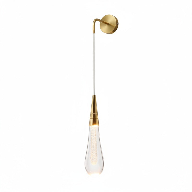 Wall Lamp Modern Art Deco with Glass Teardrop Shade and Integrated LED