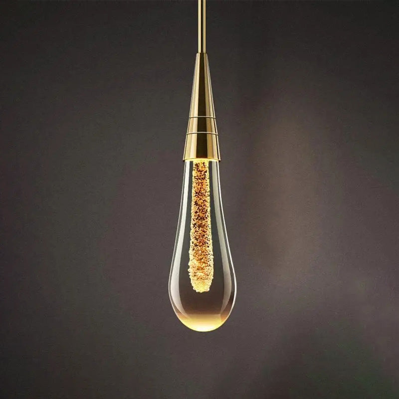 Wall Lamp Modern Art Deco with Glass Teardrop Shade and Integrated LED