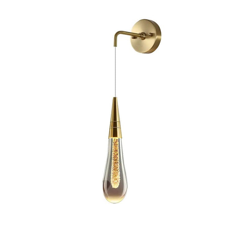 Wall Lamp Modern Art Deco with Glass Teardrop Shade and Integrated LED