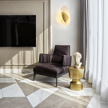 Wall Lamp Modern Art Deco with Organic Glass Shade and Integrated LED