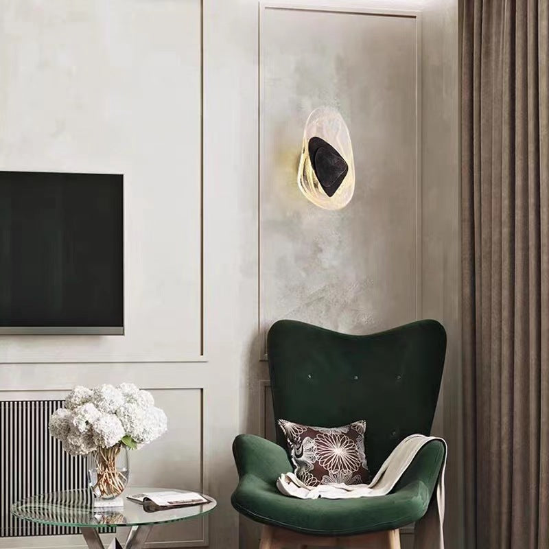 Wall Lamp Modern Art Deco with Organic Glass Shade and Integrated LED