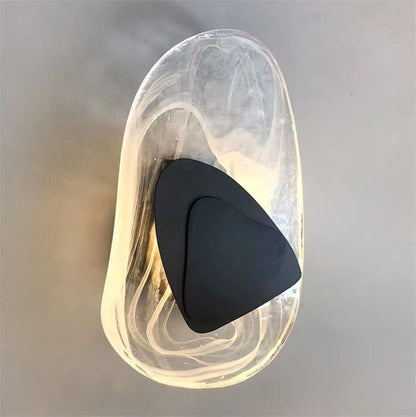 Wall Lamp Modern Art Deco with Organic Glass Shade and Integrated LED