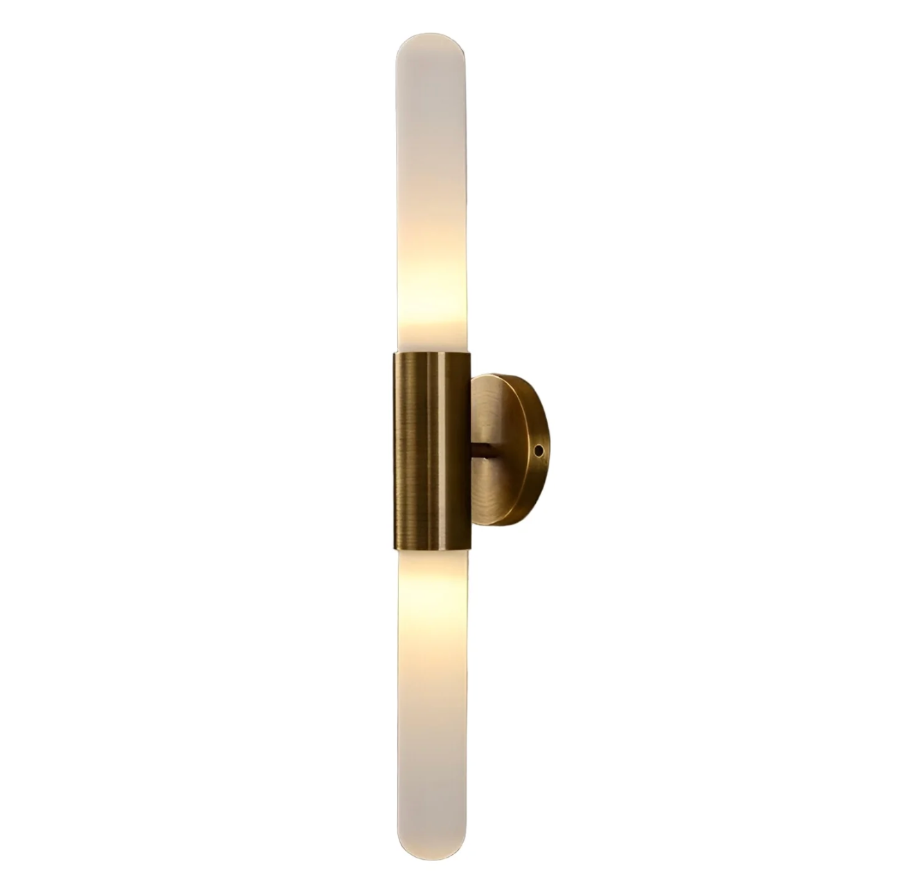 Wall Lamp Modern Art Deco with Ribbed Glass Tubes and Double-Ended Design