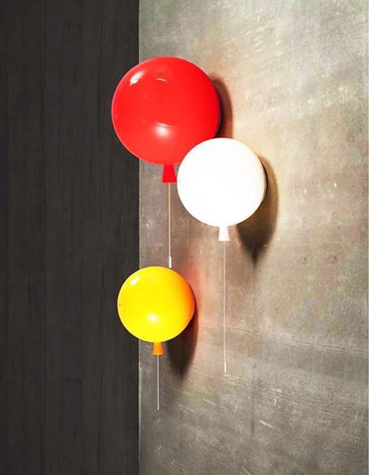Wall Lamp Modern Balloon Shape with Pull Switch for Kids Room and Living Room