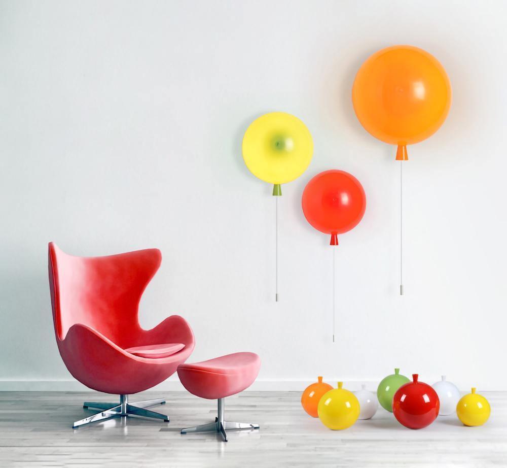 Wall Lamp Modern Balloon Shape with Pull Switch for Kids Room and Living Room