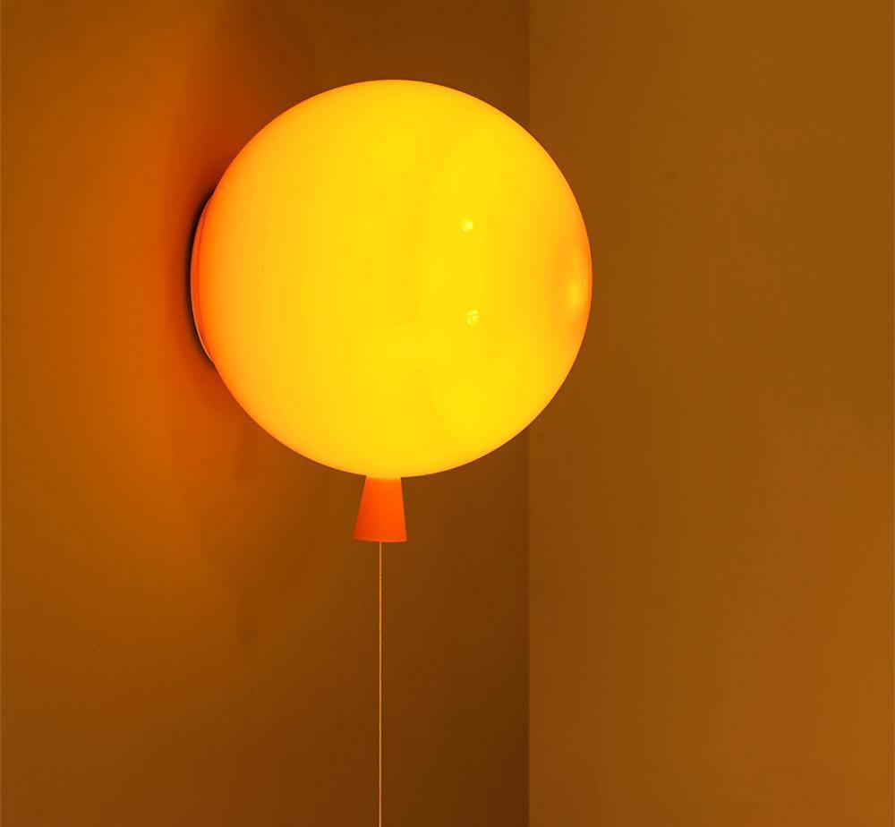 Wall Lamp Modern Balloon Shape with Pull Switch for Kids Room and Living Room