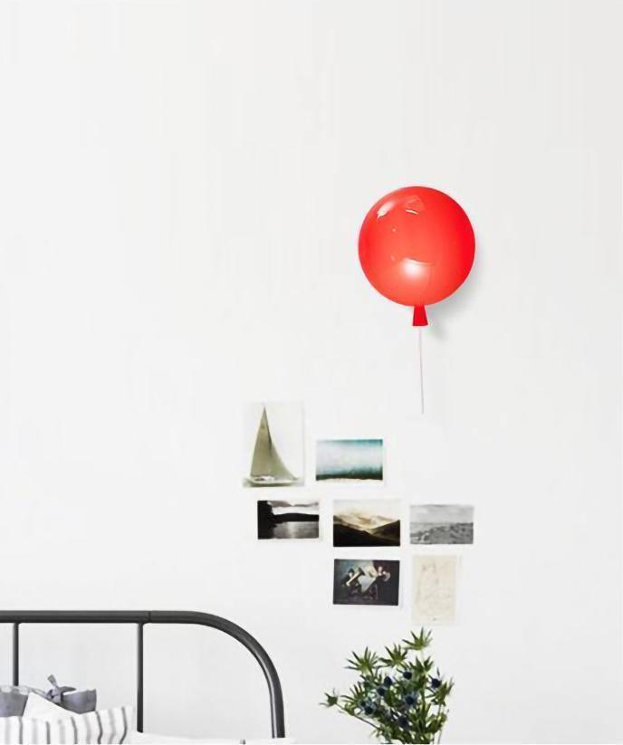 Wall Lamp Modern Balloon Shape with Pull Switch for Kids Room and Living Room