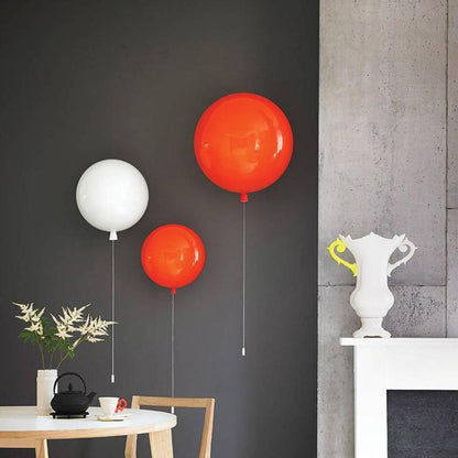 Wall Lamp Modern Balloon Shape with Pull Switch for Kids Room and Living Room