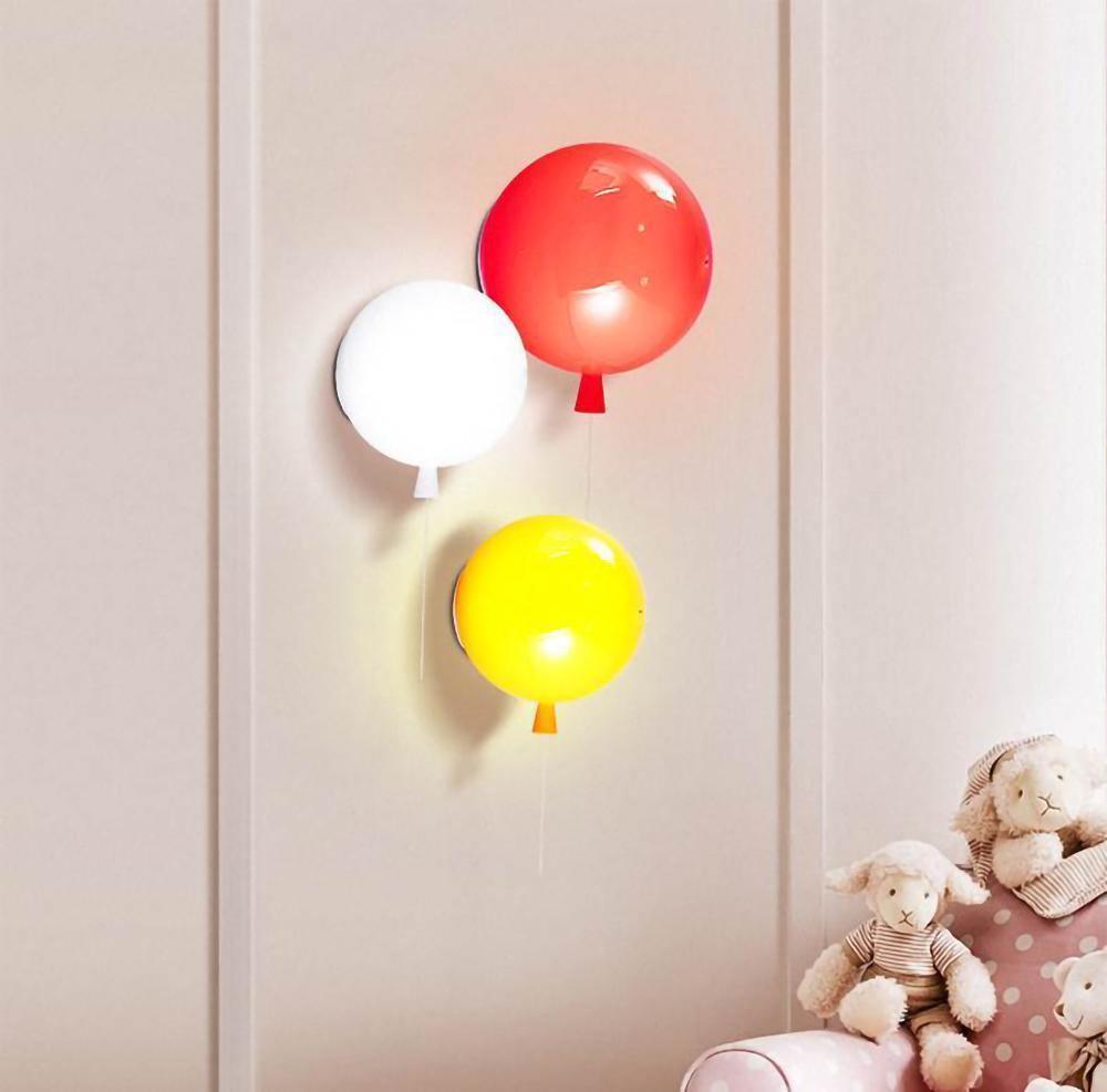 Wall Lamp Modern Balloon Shape with Pull Switch for Kids Room and Living Room