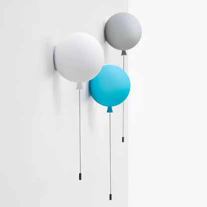 Wall Lamp Modern Balloon Shape with Pull Switch for Kids Room and Living Room