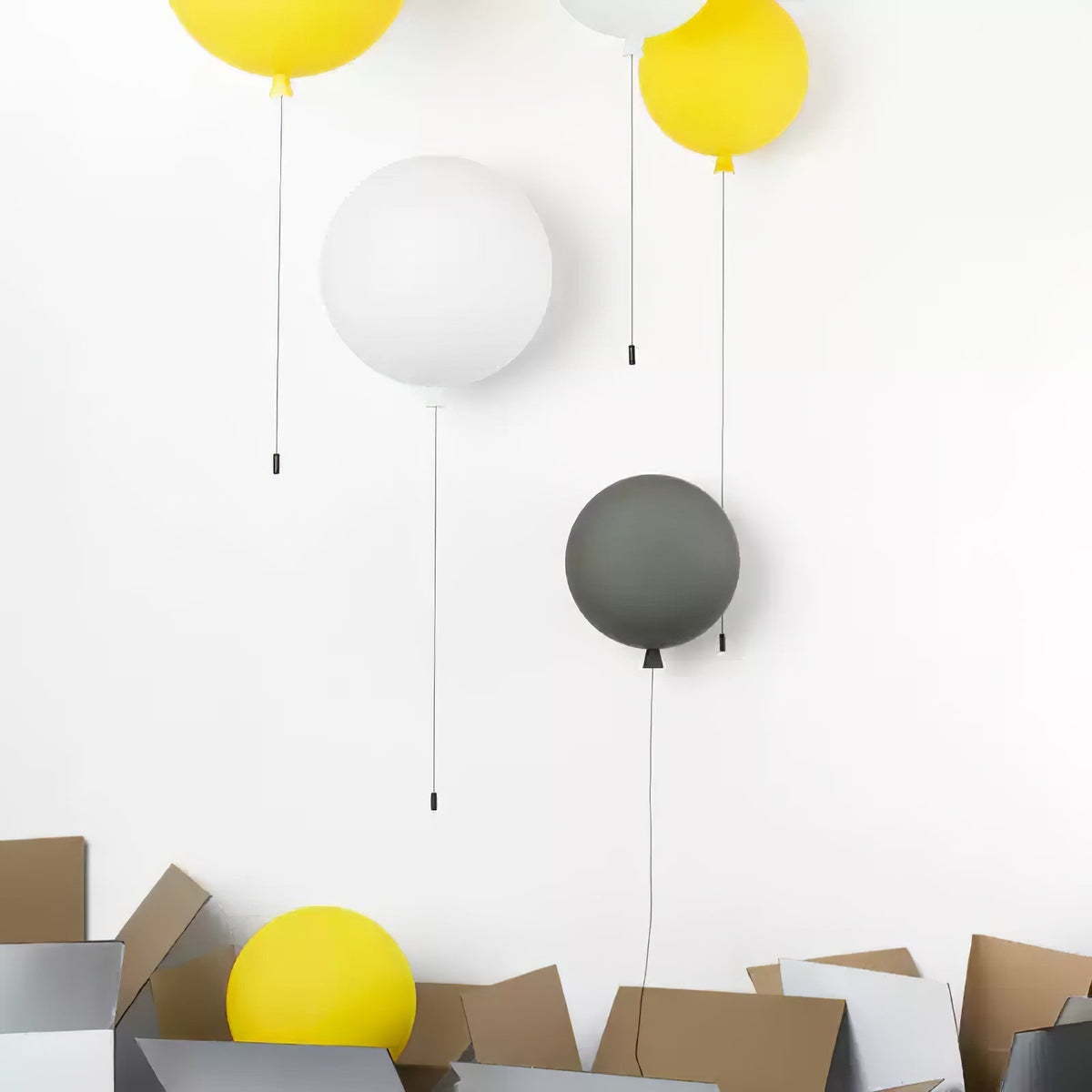 Wall Lamp Modern Balloon Shape with Pull Switch for Kids Room and Living Room