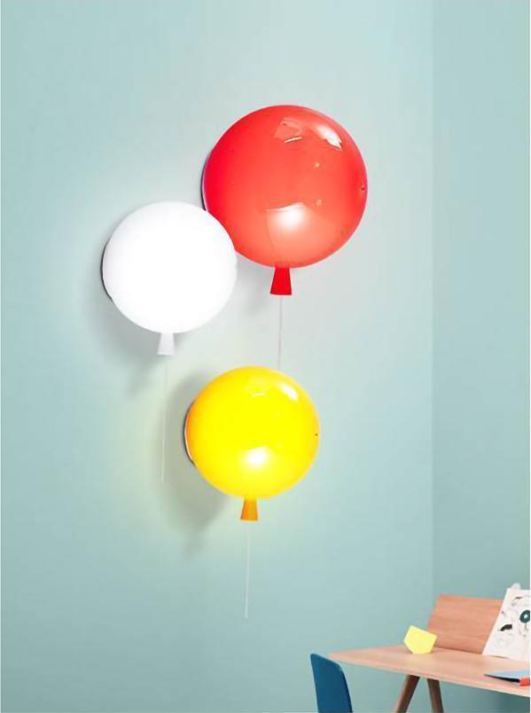 Wall Lamp Modern Balloon Shape with Pull Switch for Kids Room and Living Room