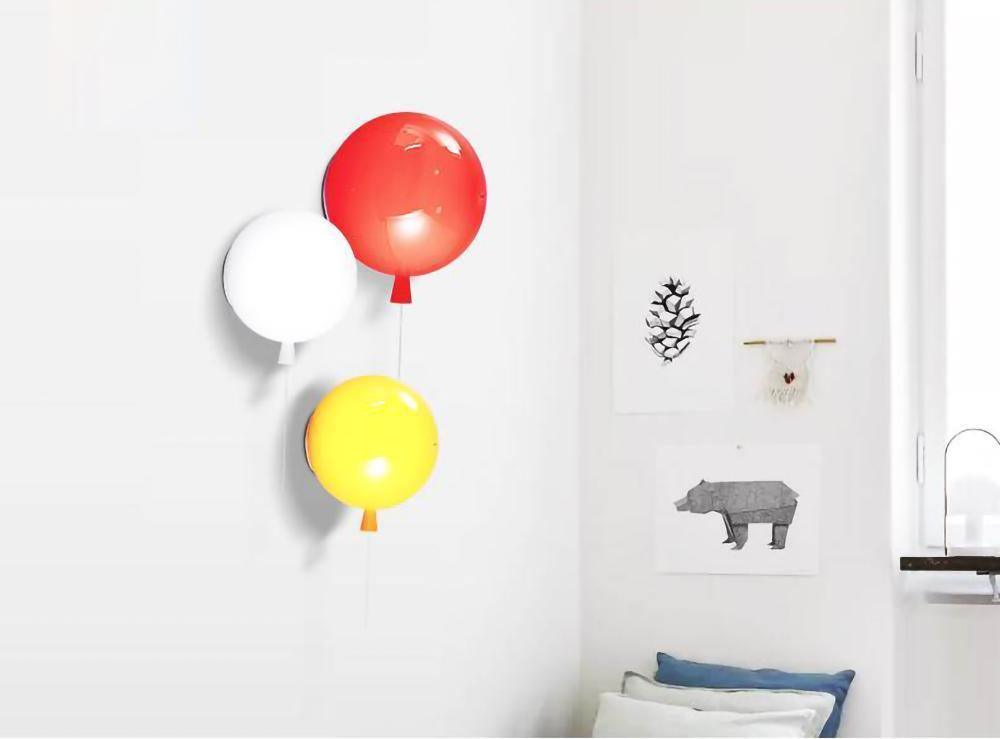 Wall Lamp Modern Balloon Shape with Pull Switch for Kids Room and Living Room