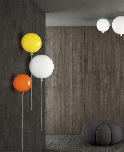 Wall Lamp Modern Balloon Shape with Pull Switch for Kids Room and Living Room