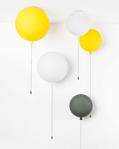 Wall Lamp Modern Balloon Shape with Pull Switch for Kids Room and Living Room