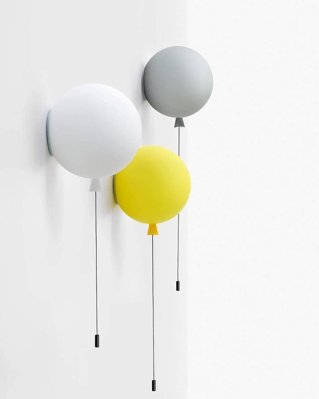 Wall Lamp Modern Balloon Shape with Pull Switch for Kids Room and Living Room