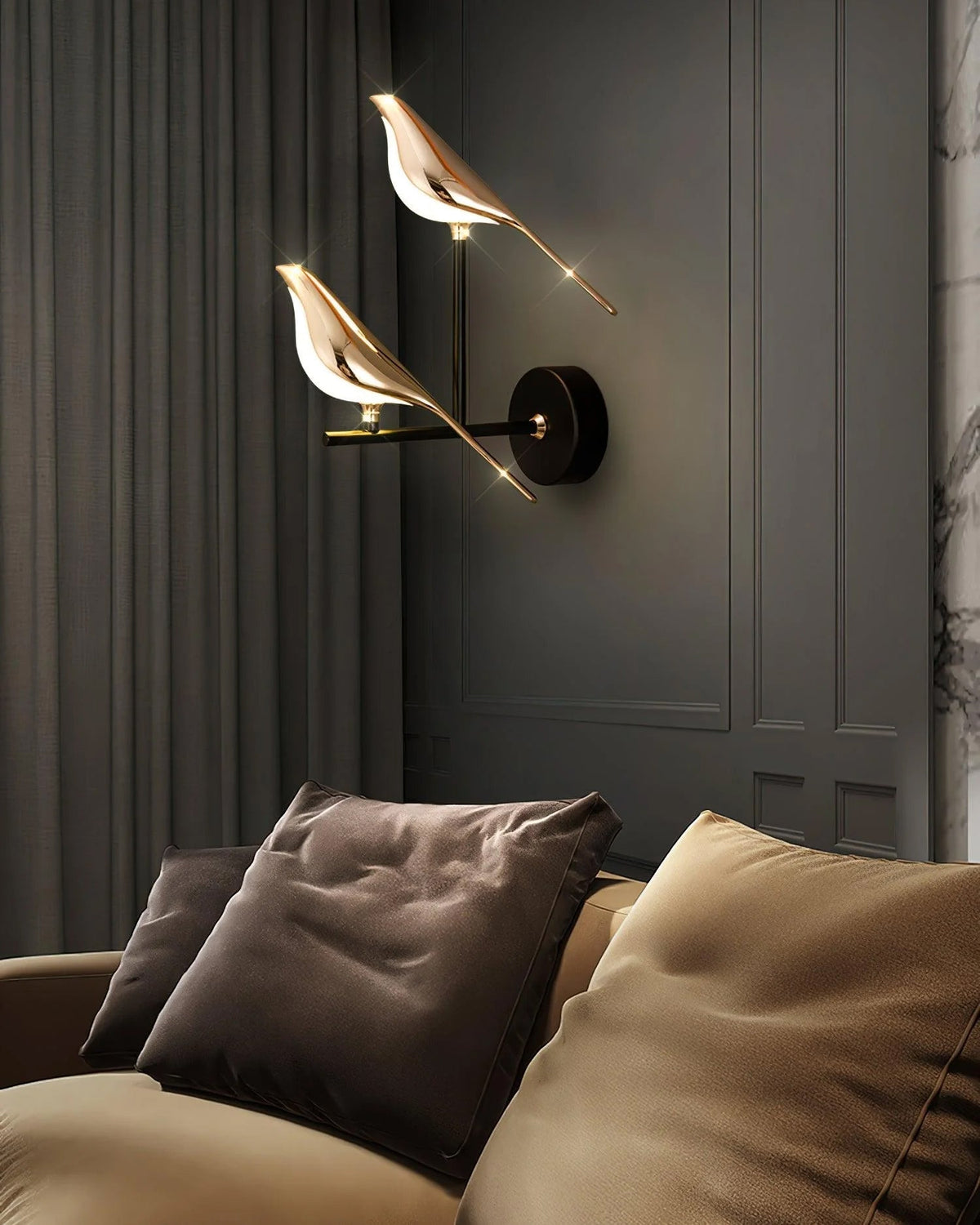 Wall Lamp Modern Bird Shape with Integrated LED and Warm Light