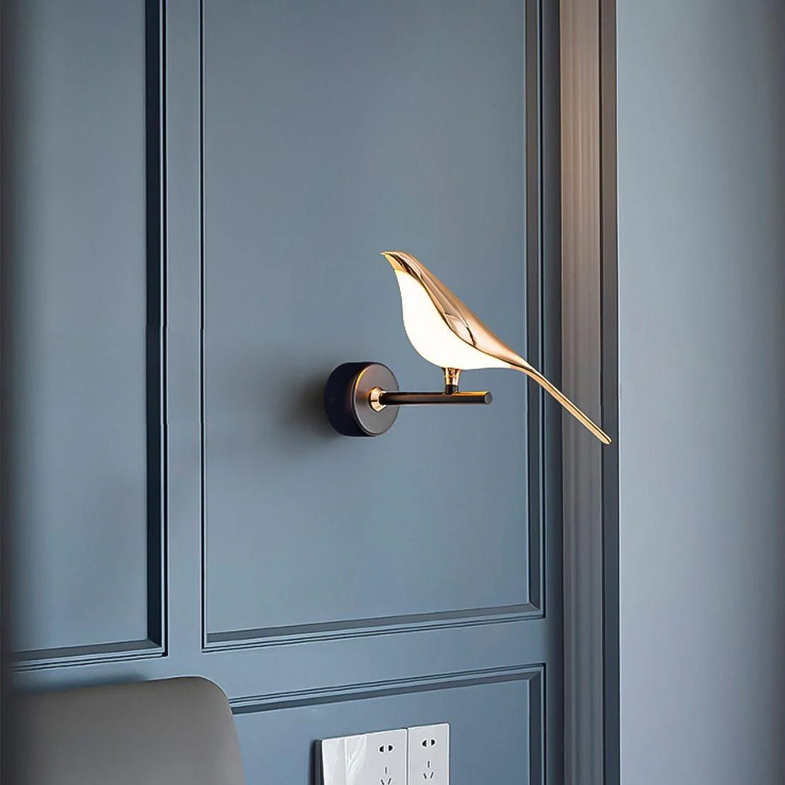 Wall Lamp Modern Bird Shape with Integrated LED and Warm Light