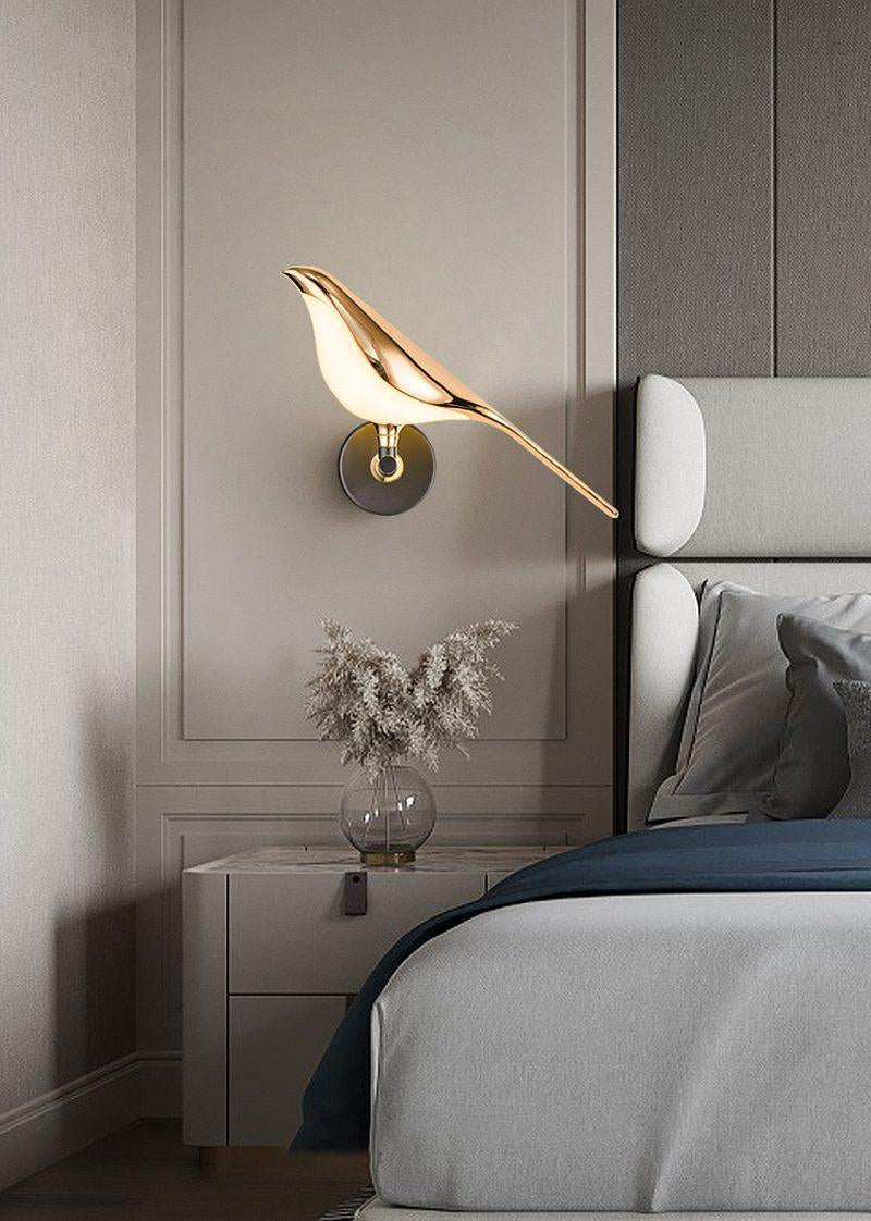 Wall Lamp Modern Bird Shape with Integrated LED and Warm Light