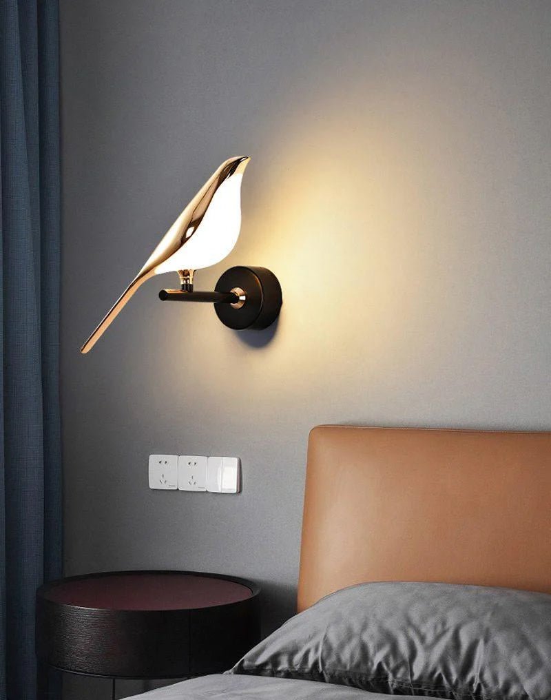 Wall Lamp Modern Bird Shape with Integrated LED and Warm Light