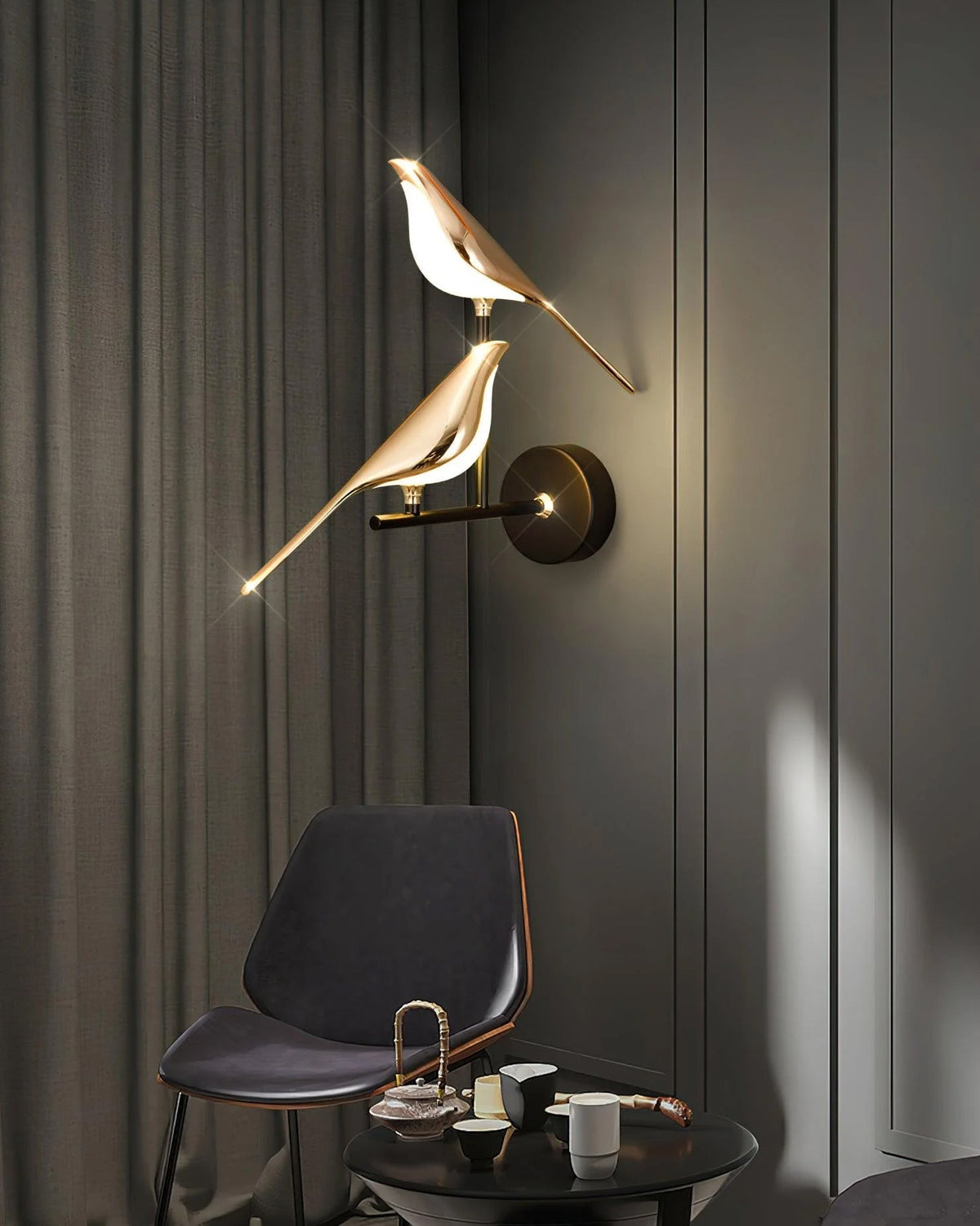 Wall Lamp Modern Bird Shape with Integrated LED and Warm Light