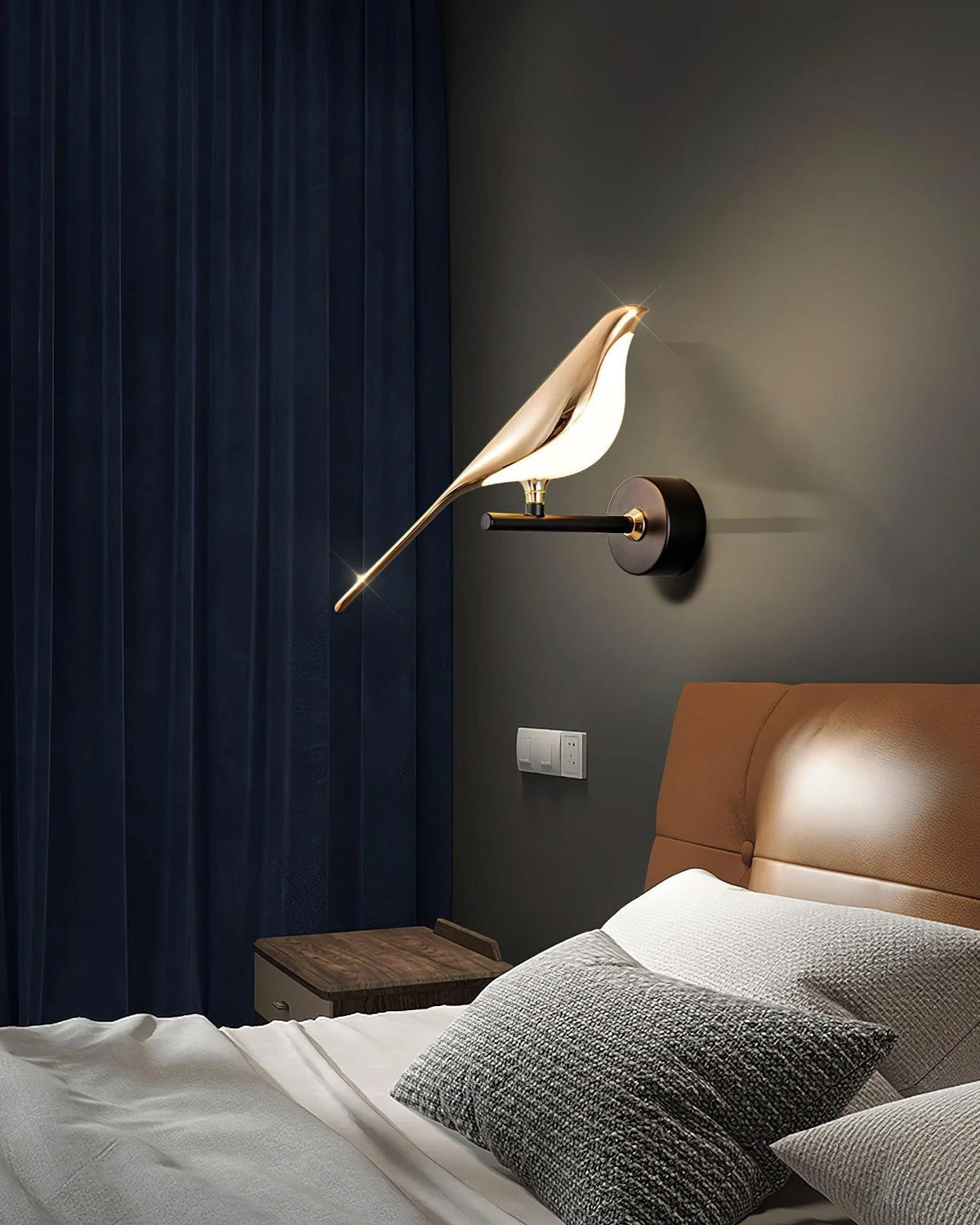 Wall Lamp Modern Bird Shape with Integrated LED and Warm Light