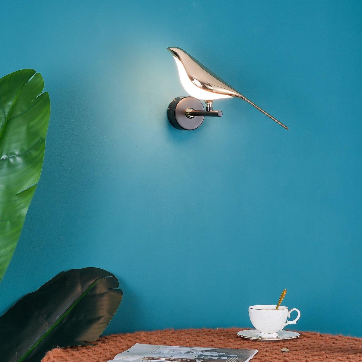 Wall Lamp Modern Bird Shape with Integrated LED and Warm Light